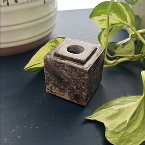 Mid Century modern cube candle holder